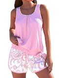 ROSEWE Modest Tankini Swimsuits for Women 2 Piece Athletic Bathing Suits