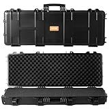 VEVOR Rifle Case, Hard Rifle Case with 4 Layers Fully-protective Foams, 42 inch Lockable Long Storage Case with Wheels, IP67 Waterproof & Dustproof, Black