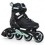 Nattork Adult Inline Skates for Men Women, Fitness Blades Roller with Aluminum Frame, PU Wheels and Breathable Mesh Teal Size 7