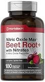 Horbäach Nitric Oxide Beet Root Capsules | 180 Count | with Nitrates and Precursor | for Men and Women | Vegetarian, Non-GMO, Gluten Free Supplement