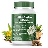 Rhodiola Rosea Supplement – Rhodiola Rosea Extract, Botanical Adaptogen Supplement for Brain, Energy & Daily Stress Support, Gluten-Free, Non-GMO, Vegetarian – 60 Capsules