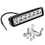 GZ5CG 6 Inch Led Light Bar Spot Beam Aluminum Housing 6000K White 18W Waterproof 12V 24V Offroad Driving Light Fog Light for Motorcycle Car Truck SUV ATV Golf Cart Tractor Boat, 1 Pack