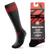 Rezztek Hockey Skate Socks with Grip Sole & Anti-Lace Bite Protection – Comfortable, Durable Skate Socks for Adult and Youth Players – Made in Europe – Perfect Hockey Gifts & Accessories (Size M)