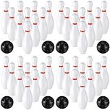 RoundFunny 4 Pack 6.3 Inch Kids Bowling Set Indoor and Outdoor Games for Kid Includes 40 Pcs Plastic Bowling Pins and 8 Pcs Balls Lawn Games for Toddler Yard School Activities Party