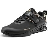 MANUEKLEAR Strong Anti-Slip Deadlift Lifting Squat Shoes for Men, Professional Training Weightlifting Shoes for Men and Women with Rubber Non-Slip Sole Obsidian Black