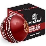 Soft Rubber Cricket Ball for Practice | Outdoor & Indoor Cricket Ball With Soft Core & Stitched Seam | Realistic Feel, True Bounce & Swing For Practice, Coaching, Honing Skills & Family Fun (1-RED)