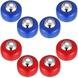 Gejoy 8 Pieces Mini Shuffleboard Replacement Pucks Tabletop Equipment Rollers Set Shuffleboard Curling Accessories (Red, Blue)