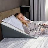 Kolbs Bed Wedge Pillow Chic Jacquard Cover for Sleeping and Acid Reflux, Heartburn 12" Height