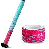 1.1mm Bat Grip Tape, Greek Key Double-Stamping Textured, Baseball & Softball Bat Tape for All-Weather Performance, Non-Slip, Precut for Easy Install