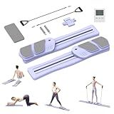 Pilates Board for Home Workout - Upgraded 7 in 1 Portable Pilates Reformer Set, Multifunctional Ab Trainer with Resistance Bands & LED Timer, Pilates Board for Women Full Body Workout