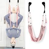 Elfzone Leg Stretcher Strap - Yoga Stretching Strap,Yoga Door Swing,Backbend Training Rope with Door Anchor, Flexibility Trainer Stretching Equipment Assist Stretch Strap for Fitness Gymnastics Dance Aerial Ballet (pink)