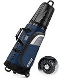 Findway Golf Travel Bags for Airlines with Wheels and ABS Hard Case Top, Protect Your Clubs, Waterproof 1680D Oxford Fabric and Oversize Tank Wheels, Lightweight and Easy to Maneuver