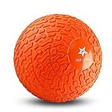 Yes4All Slam Balls, 10-40lb Weighted Ball Weight, Durable PVC Sand Filled Workout Dynamic Slam Ball for Strength Training, Tread, Orange, 10lbs