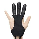 Seektop Archery Gloves Shooting Hunting Leather Three Finger Protector
