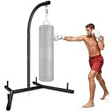 Upgraded Punching Bag Stand, Heavy Duty Boxing Stand, Steel Sandbag Rack Boxing Bag Stand, Freestanding Durable Training Equipment Up to 136 lbs for Home & Gym Fitness Stable Steel, Stand Only