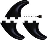 bohally 3 PCS G5 Black Surfing Fins with Fin Key and 6 Screws, Surfing Fins Size M Replacement Plastic Surfboard Fins for Surfing