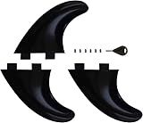 bohally 3 PCS G5 Black Surfing Fins with Fin Key and 6 Screws, Surfing Fins Size M Replacement Plastic Surfboard Fins for Surfing