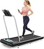 Walking Treadmill Pad with Incline Handle Bar, Silent and Foldable Fitness Equipment, Treadmill with 4-in-1 Modes, Easy Assembly, Portable Home Gym Equipment