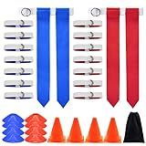 Flag Football Set, 14 Player Football Flags and Belts Set, Includes 14 Belts, 28 Football Flags, 4 Cones, 8 Disc Cones (14 Players)