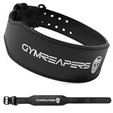 Gymreapers Leather Weightlifting Belt for Bodybuilding, Squatting, Lower Back Support & Back Pain - Real Leather, Adjustable Buckle Sizing - Men Women