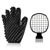 Curling Sponge Glove with Hair Twist Comb for Natural Curls - Men and Women