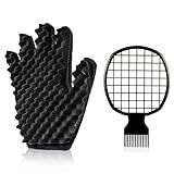 Curling Sponge Glove with Hair Twist Comb for Natural Curls - Men and Women