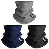 MSDC Neck Gaiters for Men 3 Pack,Neck Warmer Scarf Women Face Mask Covering for Cold Weather