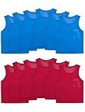 VOGRYE Pinnies Set of 12/24 Scrimmage Vests, Team Practice Sports for Child Youth/Adult, Lightweight Basketball Jersey