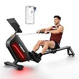 MERACH Rowing Machines for Home, Powerful Electromagnetic Row Machine with 51.2" Extended Rail, 16-Level Handle Resistance Adjustment Rower, 350 LBS Load Capacity, Ergonomic Comfort Seat, Easy Storage