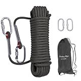 LZ.MZXU Climbing Rope, 12mm Static Rappelling Rope, Black, 32FT(10M)