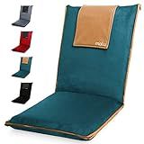 malu Padded Floor Chair w/Back Support - Japanese Chair Meditation Cushion, Comfortable Folding Backrest, Removable Easy Wash Cover (Chair, Extra Large, Forest Green)