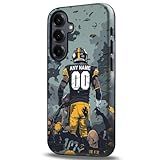 IKPYTREE Custom Football Phone Case for Samsung Galaxy A16 A15 A14 5G & A36 A35 & A56 A55 A06 - Personal Name and Number - Pittsburgh S Athletes on Heavyduty Back Cover
