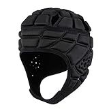 surlim Rugby Soft Helmet Soccer Headgear Scrum Cap 7v7 Flag Football Headguard for Adult X-Large (Black)