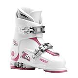 ROCES IDEA Up Adjustable Youth Ski Boots – White/Deep Pink | Kids Adjustable Ski Boot Size 19.0-22.0 | Junior Alpine Downhill Ski Boots