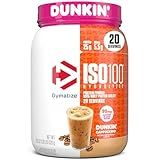 Dymatize x Dunkin' Cappuccino ISO100 Whey Protein Powder, 95mg Caffeine, 25g of Protein5.5g BCAAs, 120 Cal., Gluten Free, 1g Fat, 1g Sugar, 2g Carb (20 Servings)