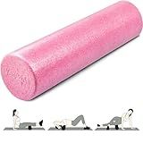 Yes4All High-Density EPP Round Back Roller Foam, Exercise Foam Roller for Yoga, & Pilates, Multiple Sizes and Colours, Fuschia Rose - 24 inches