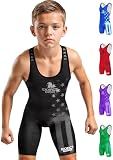 Exxact Sports Patriot Youth Wrestling Singlet for Boys (YS, Black)