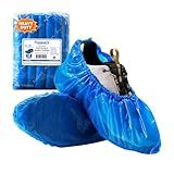 ProtectX Heavy Duty Disposable Shoe Covers Waterproof Non-Slip, Extra Large 17.7"x6.7", Thick 0.3 Oz Blue CPE Booties Cover, Fit up to Men's 14 US Size, 50 Packs, 25 Pairs