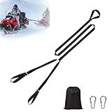 14 FT Heavy-Duty Snowmobile Tow Strap, Durable Tow Rope with Stainless Steel Metal Hooks for Sled, Snowmobile, ATV, Emergency Safety Accessories Kit
