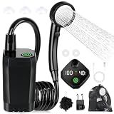 Spopal Portable Shower for Camping, [Long-Lasting] 6000mAh Rechargeable(Bk)