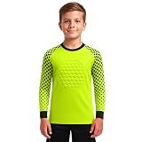 INTENZ Kids Padded Goalie Shirt, Youth Goalkeeper Jersey, Long Sleeve Soccer Football Training Uniform (US, Age, 8 Years, Flurosent)
