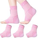 Tarpop 1 Pair Ankle Brace for Kids Compression Ankle Sleeves Adjustable Foot Support Brace Elastic Guard for Children Boys Girls Sports Running Jogging Dance Fitness Gymnastics(Light Pink,Small)