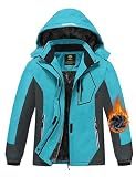 MoFiz Girl's Ski Jacket Winter Snow Coat Fleece Snowboard Jacket Blue M