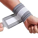 NeoTech Care Wrist Band - Adjustable Compression Strap - Elastic & Breathable Fabric - Support Sleeve for Tennis, Sports, Exercise - Men, Women, Right or Left (Gray Color, Size M, 1 Unit)