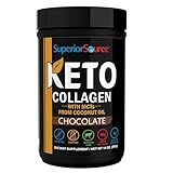 Superior Source Keto Collagen - Collagen Protein Powder with MCT Oil - Supports Hair, Skin, Nails & Joint Health - Dairy-Free - Chocolate, 14 oz
