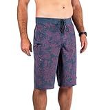 Maui Rippers Mens 24" Boardshort Swim Trunks Boardshorts (Surfing Palms, 33)