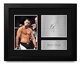 HWC Trading Nate Diaz MMA Framed Gifts Printed Signed Autograph Picture for UFC Memorabilia Fans - US Letter Size