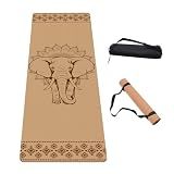 IKULE Premium Cork Thick Yoga Mat Non Slip for Gym Exercise & Fitness