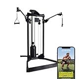 Centr 1 Home Gym Functional Trainer - Compact Cable Machine with 160 lb Weight Stack for Strength Training - 33 Adjustable Pulley Positions & 165 Exercise Options - Full Body Workout Equipment