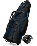 OutdoorMaster Padded Golf Club Travel Bag with Wheels, 900D Heavy Duty Oxford Waterproof - Alligators - Blue